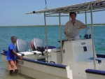 Tom on Tusitiri's tender after a great cruise along Kenya's wild northern coast