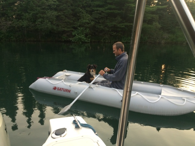 Aug 2018 Portage Lake Eddie gets a break from Dexter