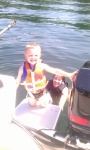 At anchor on Lake Sammamish. Lunch in the Cabin and Swim to cool off!