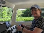 Pat at helm, April, 2009