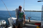 Mike Hammerbeck sportin' a nice Coho off Long Island