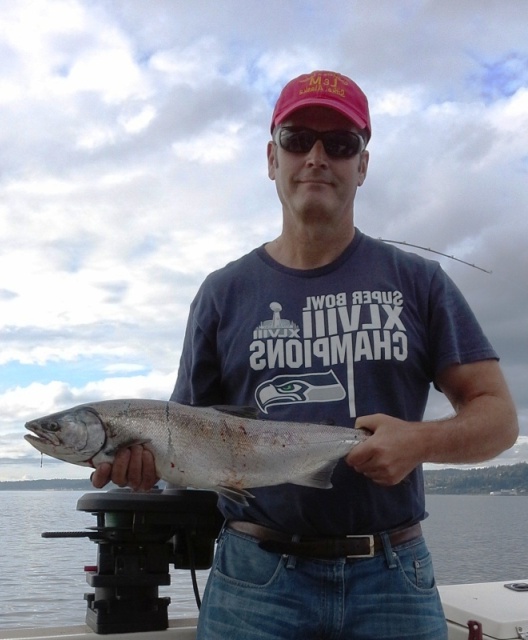 2nd Coho caught on friday before memorial day weekend at picnic pt.  8/29/15