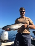 10 lb coho North of Meadow Pt.  85' on the down rigger.  A bigger one broke off parker @ 75'.  retied with new 40' test ande.
