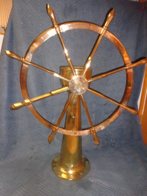 Solid Brass Polished Ship's Wheel
Photo #1 - $1335

SOLD 2/16/2023
