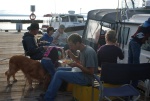 Prawns and pasta on the Dock at Lund, 5/16/2016