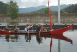 Maiden voyage of newly carved long boat. Hoonah Alaska