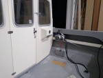 Door is finished with window and lock installed. Steering console ready for baystar system.