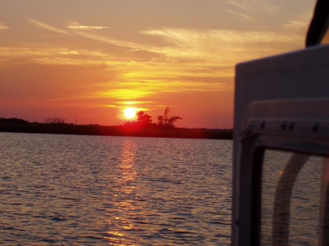 Sunset @ anchor near town creek Marina