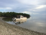 Love this boat. Notice the flags and antenna are stowed. Had a lightning storm a month ago or two where I clearly heard the antenna 