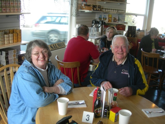 Sally and Dusty at Lunch