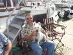 Bill and Zoie on the dock at Sausalito