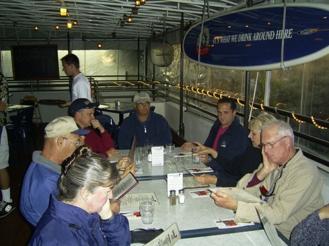 Checking the menu at the Endless Summer