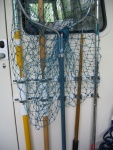 Rack for net, gaff, boat hook, etc.