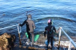 13yr old is taking the 10yr old free diving at the Casio Marine Park