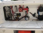 Battery switch, wash down pump, wiring, red diesel tank for Espar