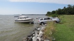 Modding the bunks with glides allowed me to haul out on my shallow water ramp.