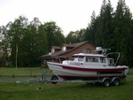 (DaveS) Sea Shift at home resting, after her first day on the high seas.  (4/26/04).