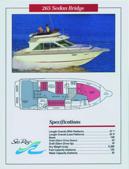 Sea Ray 265 Sedan Bridge Brochure