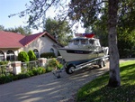 Filling up the boat with leaves!