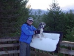 (Sea Wolf) Misty at 4 months at Trinity Lake in the snow.