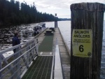 High tide shoreline could be deceiving, but staying close to the dock will keep docking easy.