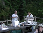 Bill (DaNag), Marge (Blue-C) and Ruth (R-Matey) enjoying Bill's Pulled Pork.