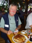 Russ orders the apple pancake 
at the Oak Table Restaurant