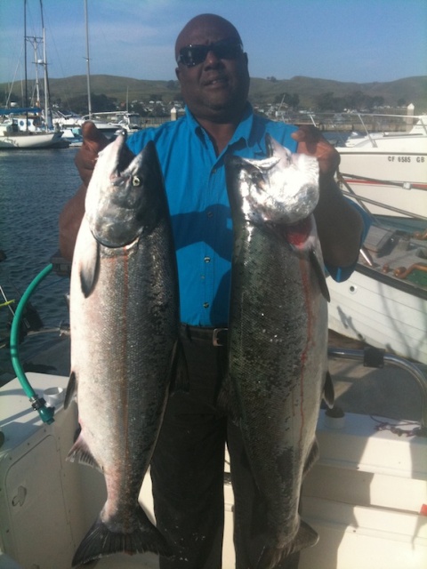 Couple  of the nice King Salmon we caught on VK2 Flasher and RSK 125 ft down
off Bodega 18 miles out