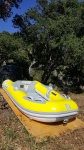 Our new lightweight  Zodiac, we just painted it with bouy-coat for uv protection and visibility, this time we are trying yellow.