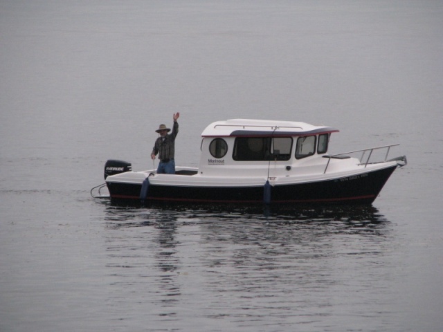 Dave on the Marinaut, Sequim Bay CBGT photo session.