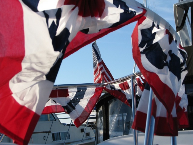 4th of July Colors.  Fisherman's Bay, IMC dock, Lopez Island 7/4/2011