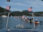 2011 4th of July Port Townsend YC dingy parade at Reid Harbor on Stuart Island in the San Juan islands.  I was almost the same size as most of their dingy's. The fun part, most of them didn't know I was there until the end of the parade.