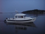 Jim and Jen leaving Lopez Island, Fishermans Bay early in the morning.