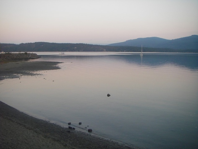 Viewing SE across Sequim Bay from John Wayne Marina south park. 