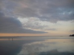 Water colors across Sequim Bay north toward the San Juans