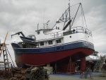 Alaska Cruiser on the hard in Port Townsend.  Live and work aboard.