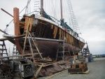 Major rebuild at the Port 
Townsend boatyard.  Some huge lumber used here.