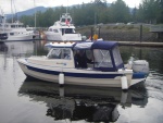 Catman on Bambina leaving the fuel dock a JWM.  Cleanest boat I've ever seen.