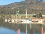 The C-Dory 5 along with a sail boat on the Port Hood River transient dock