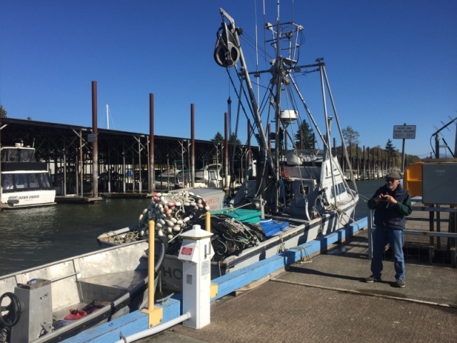 Research boat on the dock with us at Port of Camas