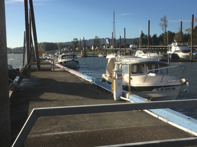 Our flotilla at the Port of Camas transient dock