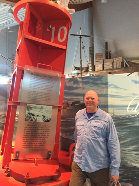 Midnight Flyer Colby in front of the Museum's Bouy 10