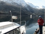 Watching a humpback whale pass the Lisianski dock