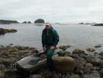 Ready to leave the hot springs at Bertha Bay for Mirror Harbor after wonderful hot water soak. I\'m wearing my Mustang Survival bibs & jacket with neoprene boots   