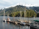 With the sailboat fleet at Warm Springs Bay dock