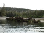 I\'m guessing 200 foot sunken ship exposed by the low tide in Ship Cove, Conclusion Bay where Capt Vancouver finished his 1793 exploration of the Inland Passage.