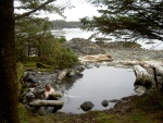 Jay in the Chichagof Wildeness, White Sulfur Hot Springs pool