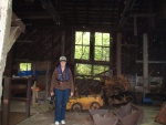 Jolee in one of two remaining buildings left from the 5000 people around the old Chichagof gold mine site.  This was the maintenance shop 