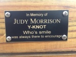 In Memory of Judy Morrison.....On the C-Brat Bench...
