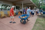 'Tote that...wheel barrow full of chicken.  Tom--always the leader and laborer.  